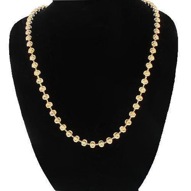 14K Yellow Gold Mens Moon Ball Bead Chain 4 mm